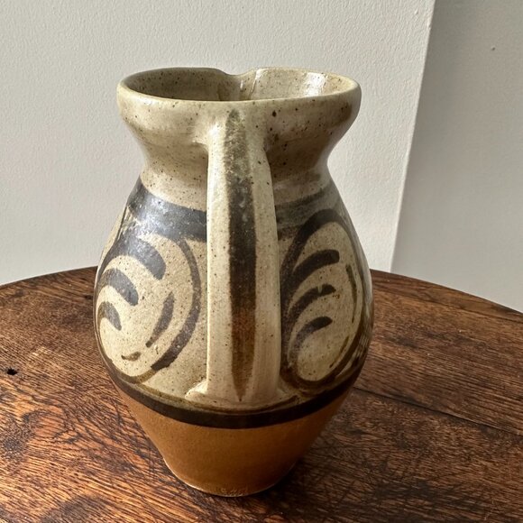 Large Stoneware Art Pottery Pitcher stamped Crown Works Pottery made in London - Picture 7 of 7